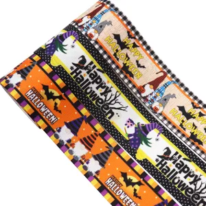 10 Yards 38mm Halloween Printed Grosgrain Ribbon for Holiday Party Decor and Crafts