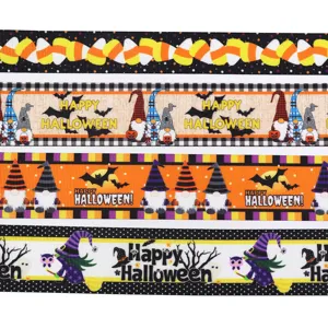 Halloween cartoon grosgrain ribbon 38mm wide printed holiday fabric ribbon for party decor.