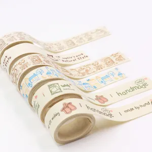 Cotton linen ribbon tape for DIY handmade hair bows sewing material craft decoration