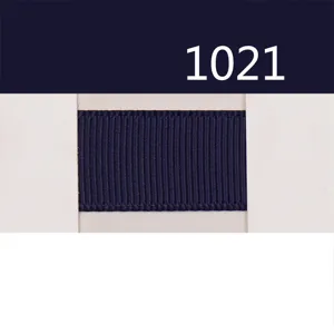 Dark blue grosgrain ribbon swatch, 1021 color code, perfect for gift wrapping and floral bows.