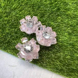 Rosa Kristall Blume Perlen Knöpfe DIY Zubehör für Schuhe Hüte Kleidung Kunst Handwerk