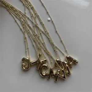 Goud 26 letters koper echtgoud verguld hanger ketting minimalistisch gestapelde ketting