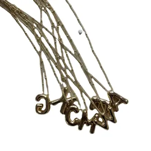 Vergulde 26 alfabet letter hanger ketting gestapelde trui ketting mode chic