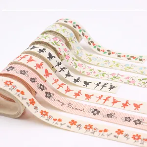 Ruban en lin de coton bricolage artisanat ruban décoratif danseuse florale tissu