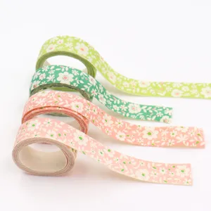 Cotton linen floral ribbon for DIY hair bows and handmade crafts decoration details
