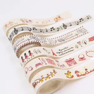 Cotton linen DIY ribbon rolls with cute printed patterns for handmade bows and accessories.