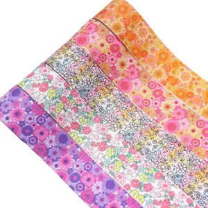 38mm bloem bedrukt grosgrain lint voor handgemaakte DIY ambachten en mobiele accessoires