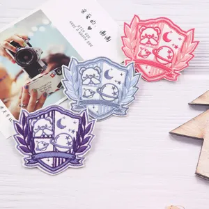 JK uniform embroidery badge cute animal college style patch brooch for clothing decor.