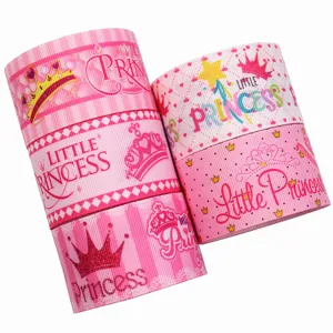 Nastro rosa cartone animato ragazza DIY trasferimento termico gros grain dettaglio
