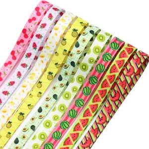 Süß Cartoon Frucht Gestreift Polyester Band Doppelseitig Verdickt Bedruckt Gurtband Für Haarschleife DIY Handwerk Stirnband Telefon Lanyard Accessoire