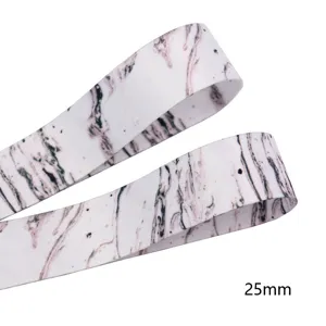 Detail view of 25mm marble print ribbon, featuring double-sided thermal transfer design.