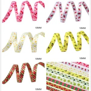 Buntes Fruchtmuster Band 10mm breit fur DIY Haarschleifen Handykordeln und Geschenke.