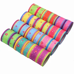 10 yards 38mm gekleurd geribbeld lint warmteoverdracht handwerk strikken naaibenodigdheden