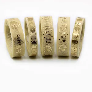 Gold foil sheer ribbon organza ribbon DIY gift wrapping crafts decorative bows hair accessories
