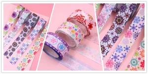 Rubans gros-grain imprimés Noël 22/25mm flocon de neige coloré DIY nœud cadeau emballage.