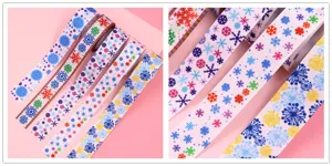 Ruban gros-grain flocon de neige de Noël 22 25mm coloré DIY emballage cadeau nœuds cheveux