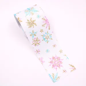 75mm schneeflocken grosgrain band für schleifen diy weihnachten geschenk verpackung deko