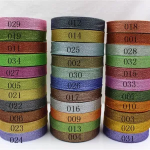 Glitter Velvet Ribbon Metallic Sparkle Satin Ribbon For DIY Hair Accessories Bow Crafts Gift Wrapping Garment Trim Woven Polyester Decorative Ribbon