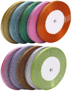 6mm nastro glitter metallico rotoli nastro colorato brillante per fiocchi per capelli fai da te.