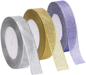 Glänzende metallic Glitzer Bänder Rollen für Geschenkverpackung, Basteln und DIY Haarschmuck.