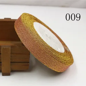 15mm Glitter Metallic Ribbon Gold Trim Velvet Fabric Ribbon for DIY Bow Hair Crafting