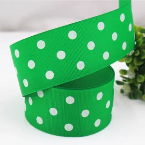 Nastro Grosgrain Pois Verde 38mm per Fiocchi Capelli Confezione Regalo Festa DIY