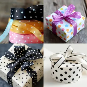 Nastro grosgrain a pois da 38mm per confezione regalo fiocco capelli fai da te festa