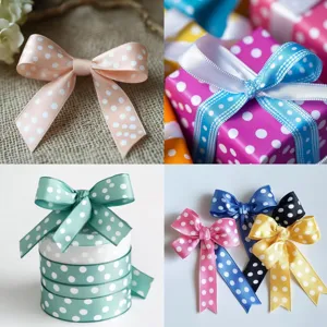 Nastro Grosgrain Pois 38mm Fiocchi Accessori Capelli Confezione Regalo Festa Decorazione