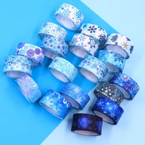 Polyester Snowflake Printed Grosgrain Ribbon For DIY Hair Bows Christmas Festive Decoration Holiday Gift Wrapping Ribbons