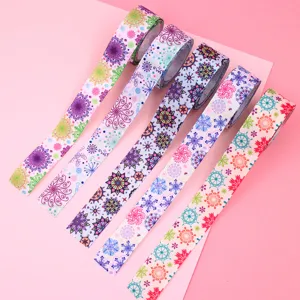Ruban Gros-Grain Motif Flocon de Neige de Noël Multicolore Bordure en Polyester Festif pour Emballage Cadeau Nœuds DIY Accessoires Cheveux Rubans Décoratifs de Fête
