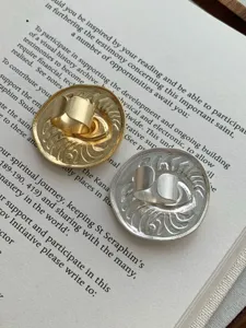 Vintage gold and silver statement rings with sun and eye relief design adjustable