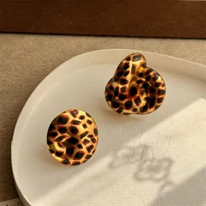 Vintage Leo-Print Metallringe Set, Statement klobige goldene Mode Finger Schmuck für Damen.