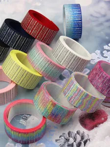 Κορδέλα grosgrain με ασημί γκλίτερ 25mm για φιόγκους μαλλιών και γιορτινή διακόσμηση