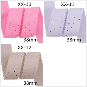 Ruban gros-grain festonné étoiles dorées 38mm pour nœuds DIY accessoires cheveux emballage détail
