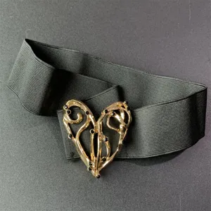 Cinturón elástico de gran corazón exagerado retro francés para decoración de vestido de mujer