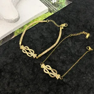 Elegant 18k gold plated horseshoe buckle cable bracelet set for women fashion jewelry gifts