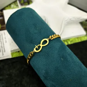 Bracciale in acciaio inossidabile dorato con ciondolo simbolo speciale gioiello moda da donna