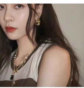 Collar con colgante de osito gominola coreano joyería de moda para mujer elegante chic