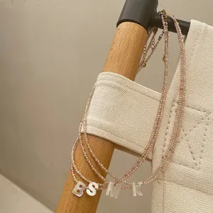 Handgemachte Perlen Muschel Buchstaben Schlüsselbeinkette Minimalistischer Choker Modeschmuck