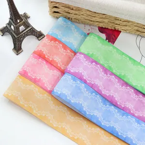 Ruban gros-grain degrade en couleur avec dentelle pour artisanat DIY paquet cadeau