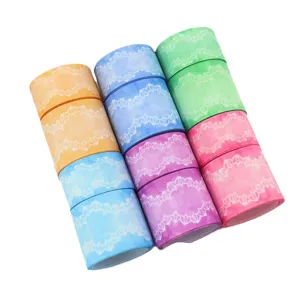 Rouleaux de ruban en dentelle dégradé pour nœuds DIY et emballage cadeau, coloré.