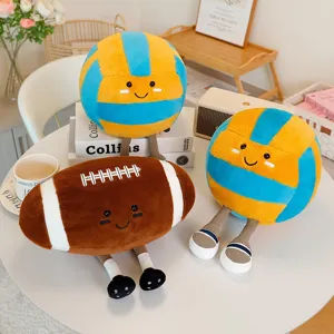 Cute Plush Rugby Volleyball Stuffed Toy Soft Ball Doll Cartoon Pillow Kids Birthday Gift Home Decoration