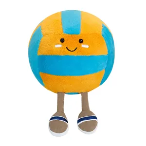 Cute volleyball plush toy with cute smiling face and dangling corduroy legs for children kids gift.