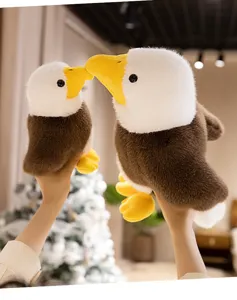 Cute stuffed bald eagle plush toy soft animal doll for kids sleeping companion gift wholesale.