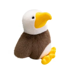 Cute simulation bald eagle plush toy stuffed bird doll soft pillow for kids gift.
