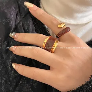 Western Style Open Rings For Women Metal Electroplated Fluid Irregular Open Geometric Multi Layer Finger Rings Fashion Jewelry Accents