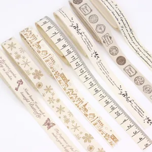 Cotton linen ribbon DIY craft material printed vintage style decorative fabric strip for handmade boo