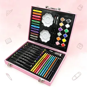 juego de arte para niños caja de regalo dibujo con marcadores coloridos pasteles y pinturas acuarelas