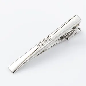 Pince à cravate homme en métal argenté avec strass produit principal vue studio accessoire