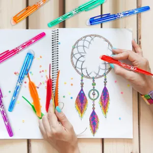 Ensemble de stylos gel effaçables colorés avec des teintes vibrantes pour dessiner et écrire.